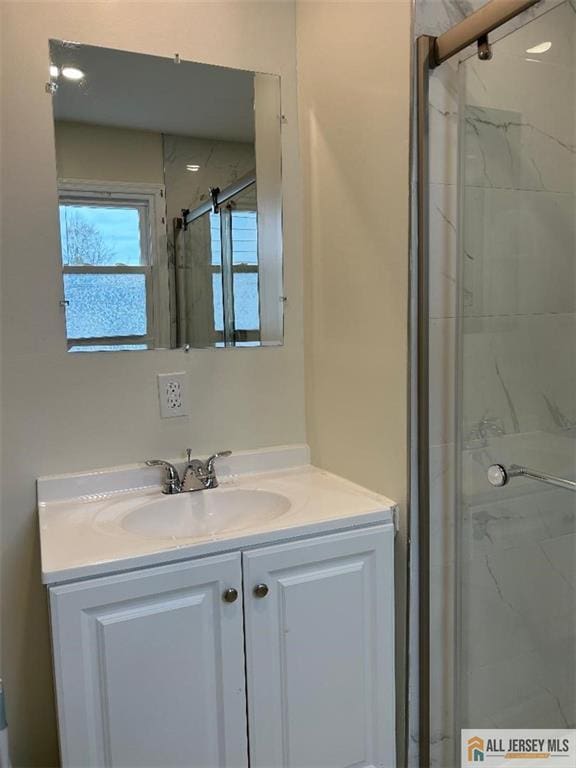 23 June St, South River, NJ 08882 - full bathroom featuring a marble finish shower and vanity