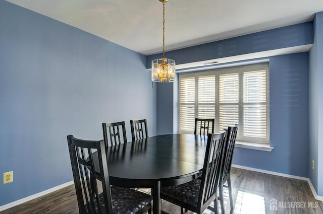 277 Edgeware Ct, Franklin, NJ 08873 - dining space featuring a chandelier and dark wood-style floors
