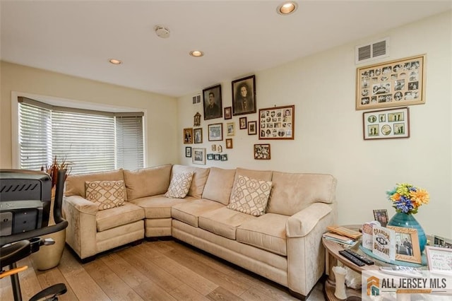64 Netherwood Cir, Edison, NJ 08820 - living room featuring hardwood / wood-style floors and recessed lighting