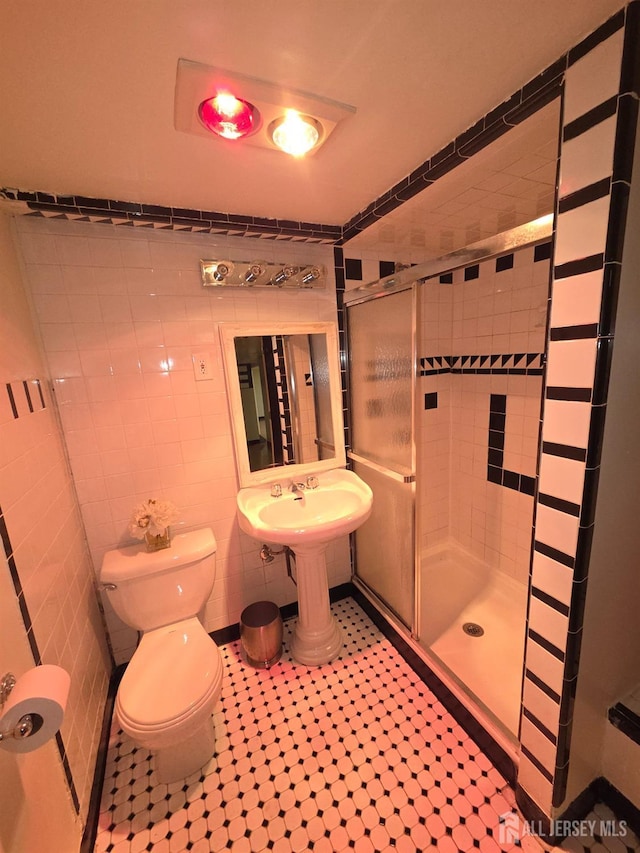 410 Harvard St, Piscataway, NJ 08854 - full bathroom featuring a stall shower and tile walls