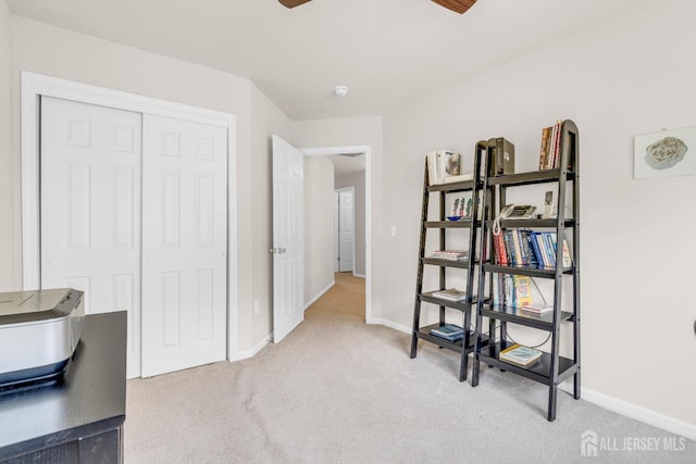 1206 Fir Ct, Franklin Twsp, NJ 08873 - carpeted bedroom featuring a closet and ceiling fan