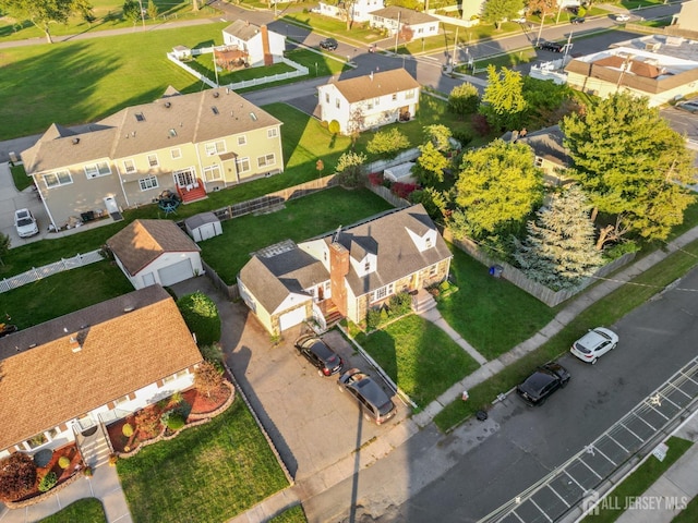 aerial view with a residential view