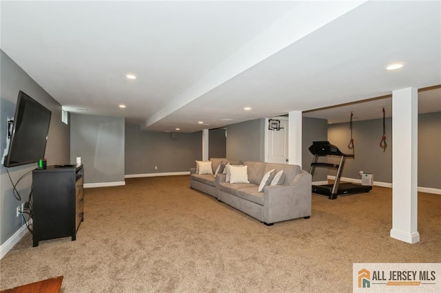 19 Maplehurst Ln, Piscataway, NJ 08854 - living area with light carpet and recessed lighting