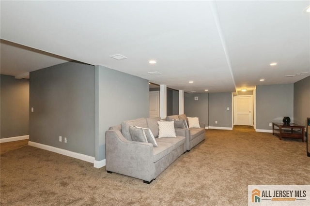 19 Maplehurst Ln, Piscataway, NJ 08854 - living area featuring carpet floors and recessed lighting