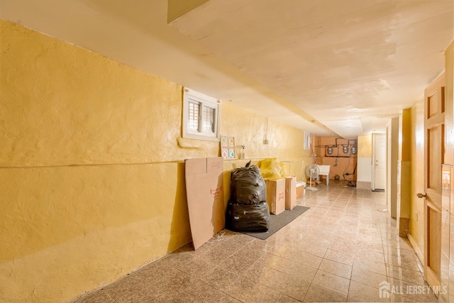 107 N 16th St N, East Orange, NJ 07017 - below grade area with a textured wall
