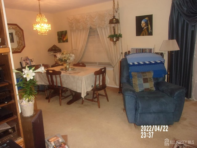 29 Jeffrey Cir S, Brunswick, NJ 08810 - carpeted dining area featuring a chandelier