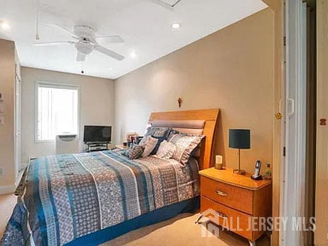 29 Jeffrey Cir S, Brunswick, NJ 08810 - bedroom featuring attic access, recessed lighting, and ceiling fan