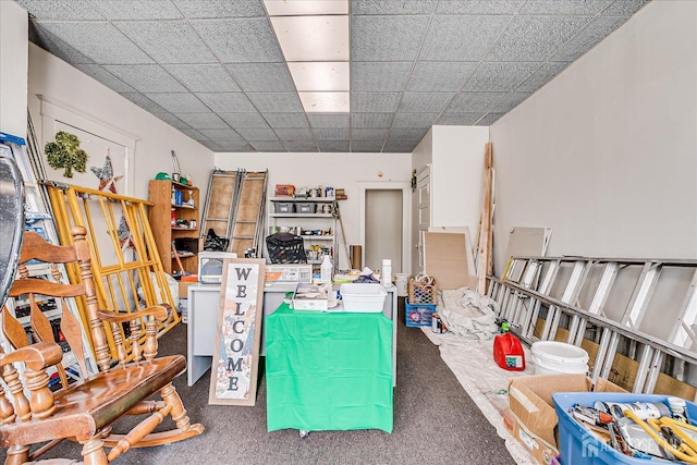 151 N Broadway N, South Amboy, NJ 08879 - misc room featuring carpet flooring and a drop ceiling