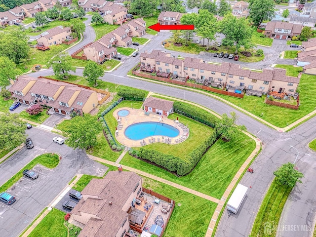 21 Wellington Ct, Sayreville, NJ 08872 - aerial view of residential area with a pool area