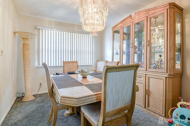 21 Wellington Ct, Sayreville, NJ 08872 - dining room with carpet flooring, a chandelier, and a textured ceiling
