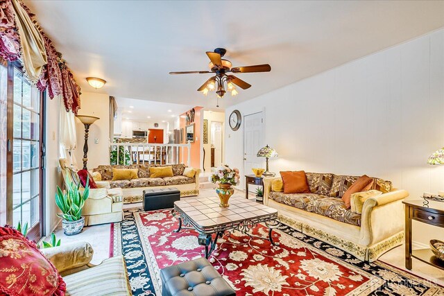 10 Dellview Dr, Edison, NJ 08820 - living area with ceiling fan and healthy amount of natural light