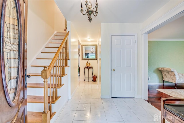 10 Dellview Dr, Edison, NJ 08820 - entryway with stairway and light marble finish floors