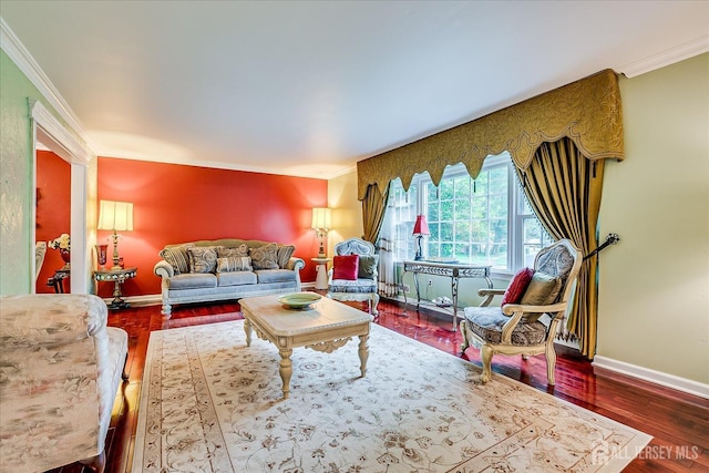 10 Dellview Dr, Edison, NJ 08820 - living area with ornamental molding and wood finished floors