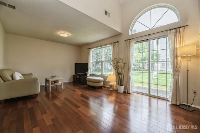 349 Lunar Rd, Piscataway, NJ 08854 - living room with wood finished floors and a textured ceiling