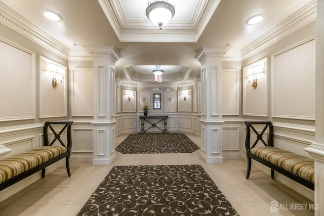 1109 Cedar Village Blvd, East Brunswick, NJ 08816 - common area with a decorative wall and crown molding