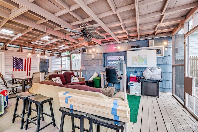 12 Church St, Sayreville, NJ 08872 - wooden deck featuring an outdoor hangout area and a ceiling fan
