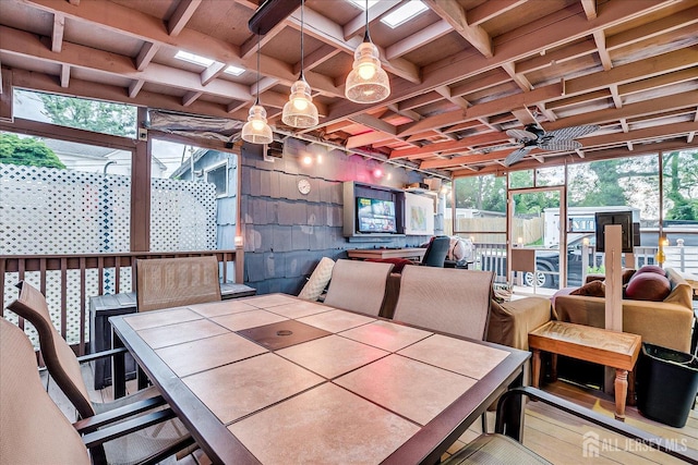 12 Church St, Sayreville, NJ 08872 - sunroom with beam ceiling and coffered ceiling