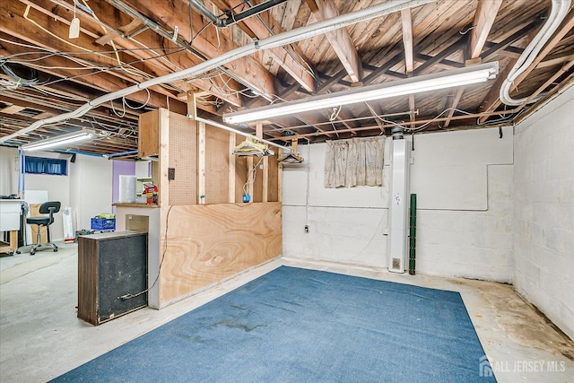 12 Church St, Sayreville, NJ 08872 - unfinished below grade area featuring concrete block wall