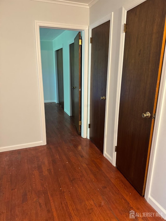 3013 Cromwell Ct, Hillsborough, NJ 08844 - corridor featuring wood finished floors, baseboards, and ornamental molding