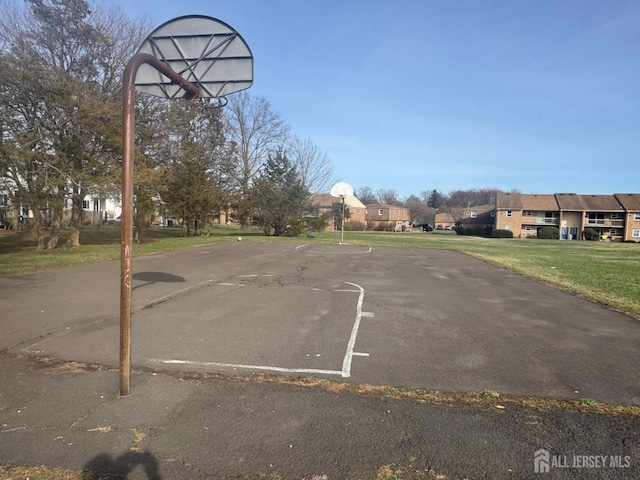 3013 Cromwell Ct, Hillsborough, NJ 08844 - view of basketball court with community basketball court, a lawn, and a residential view
