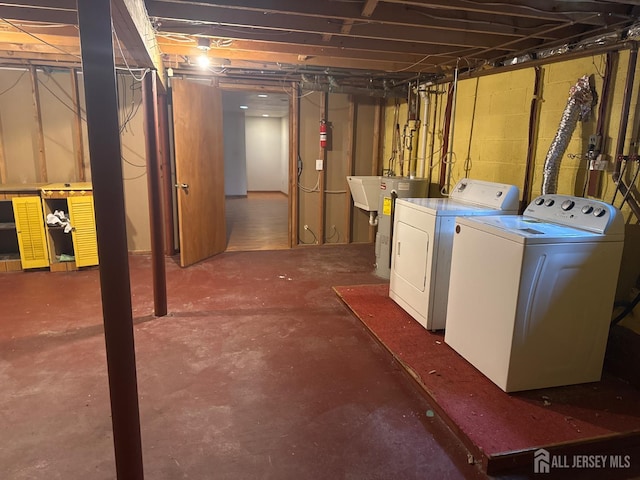 3013 Cromwell Ct, Hillsborough, NJ 08844 - unfinished basement featuring washer and dryer and water heater