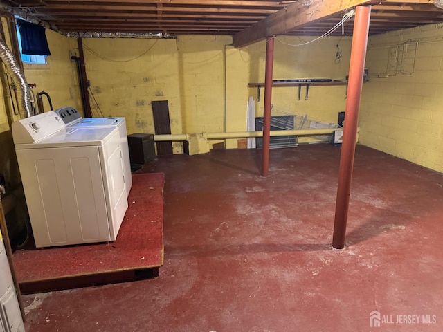 3013 Cromwell Ct, Hillsborough, NJ 08844 - unfinished basement with washer and dryer
