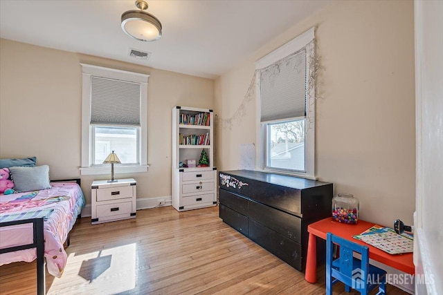 bedroom featuring light hardwood / wood-style flooring