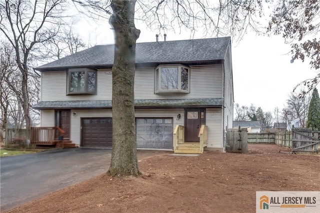 view of front of house with a garage