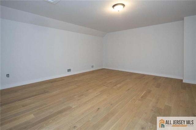 additional living space featuring light wood-type flooring