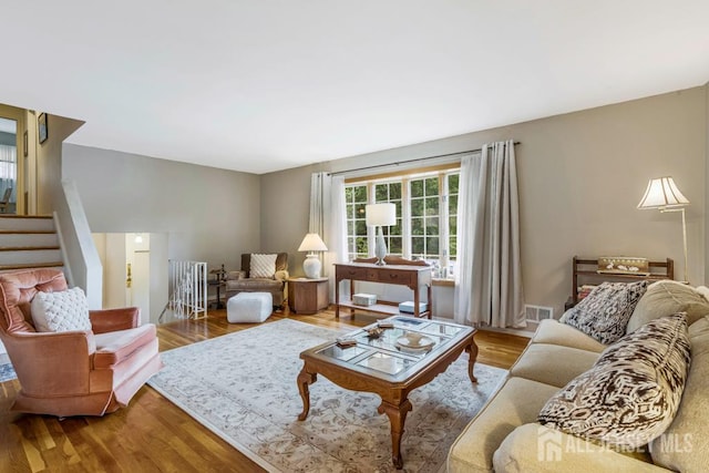 38 Foothills Dr, South River, NJ 08882 - living room featuring wood finished floors and stairway
