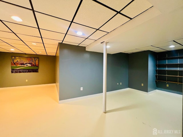 172 Sayre Dr, Plainsboro, NJ 08540 - finished basement featuring a drop ceiling and recessed lighting