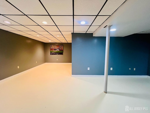 172 Sayre Dr, Plainsboro, NJ 08540 - finished below grade area with recessed lighting and a paneled ceiling