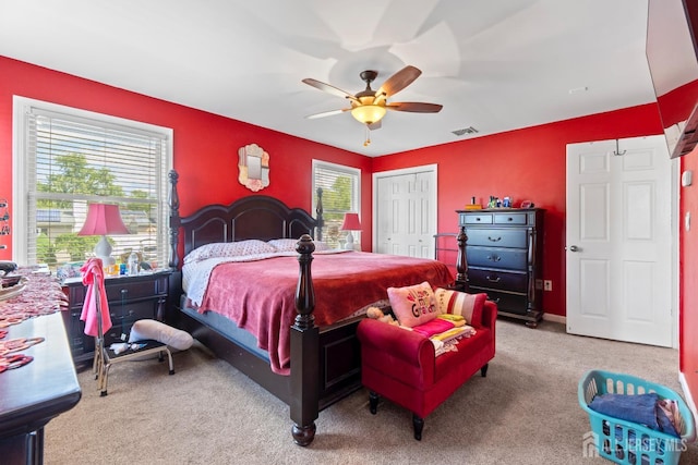 15 Creighton Cir, Old Bridge, NJ 08857 - bedroom featuring carpet floors, a closet, and a ceiling fan