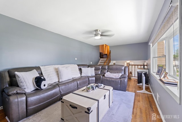 15 Creighton Cir, Old Bridge, NJ 08857 - living area with a ceiling fan and wood finished floors