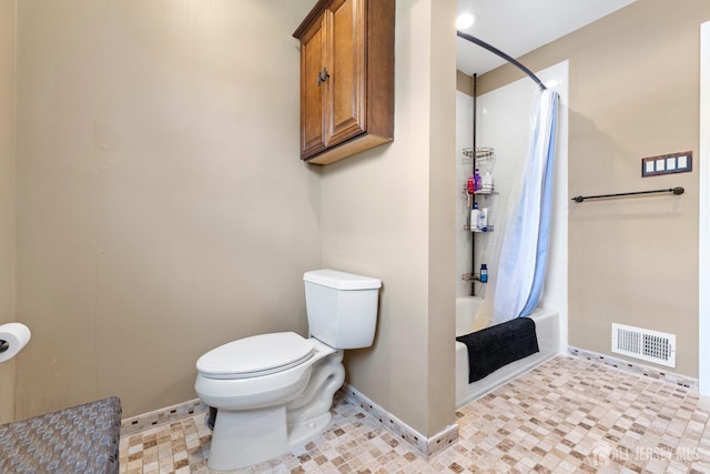 15 Creighton Cir, Old Bridge, NJ 08857 - bathroom with shower / bath combination with curtain and tile patterned floors