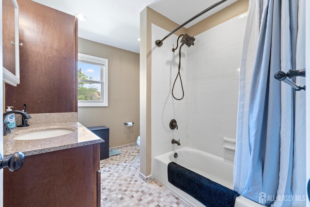 15 Creighton Cir, Old Bridge, NJ 08857 - bathroom with vanity, shower / bathtub combination with curtain, and tile patterned floors