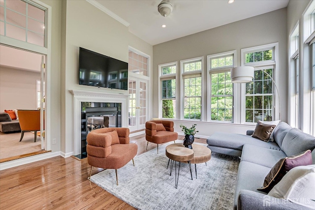 37 Equestrian Way, Monroe, NJ 08831 - living area featuring wood finished floors, a tile fireplace, recessed lighting, and baseboards