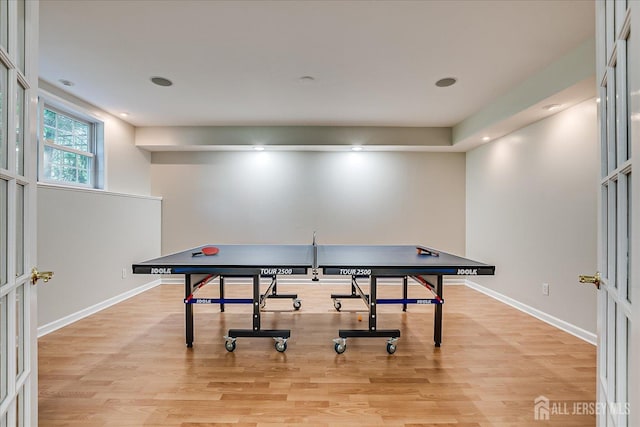 37 Equestrian Way, Monroe, NJ 08831 - game room with light wood finished floors, baseboards, and recessed lighting