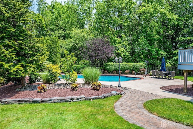 37 Equestrian Way, Monroe, NJ 08831 - view of swimming pool with a patio area and a yard
