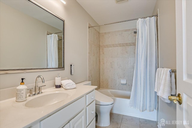 37 Equestrian Way, Monroe, NJ 08831 - bathroom featuring vanity, toilet, shower / tub combo, and tile patterned flooring