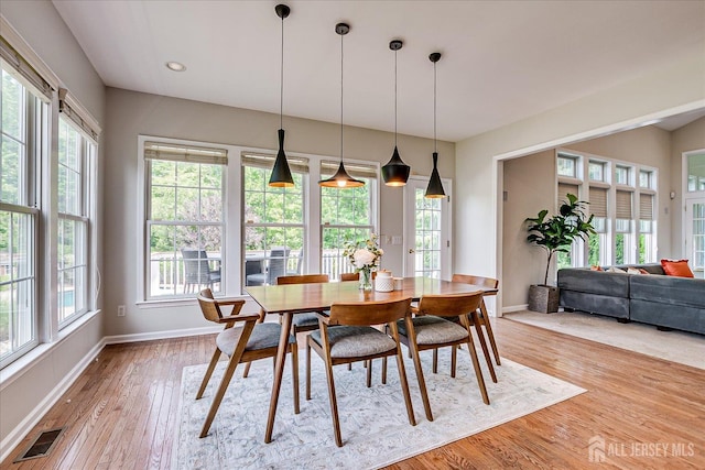 37 Equestrian Way, Monroe, NJ 08831 - dining area with baseboards, light wood-style floors, and recessed lighting