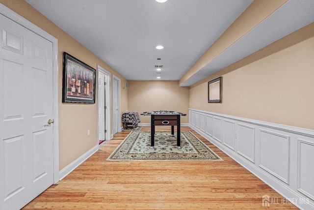 9 Narrow Brook Ct, Plainsboro, NJ 08536 - rec room with recessed lighting, light wood finished floors, and baseboards