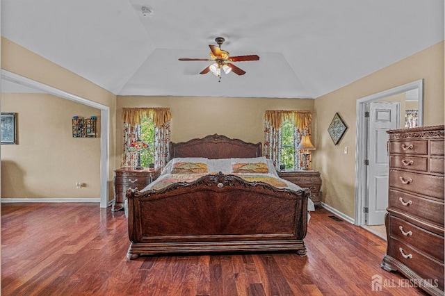 9 Narrow Brook Ct, Plainsboro, NJ 08536 - bedroom featuring multiple windows, vaulted ceiling, wood finished floors, and baseboards