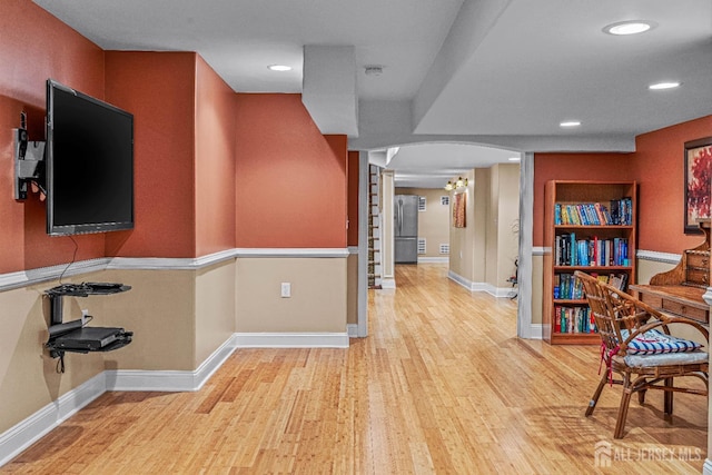 9 Narrow Brook Ct, Plainsboro, NJ 08536 - interior space with wood finished floors, decorative columns, baseboards, and recessed lighting