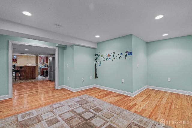 9 Narrow Brook Ct, Plainsboro, NJ 08536 - spare room featuring wood finished floors, baseboards, recessed lighting, and a smoke detector