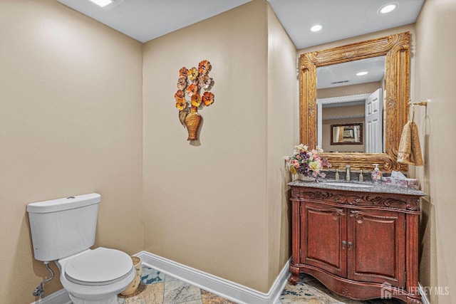9 Narrow Brook Ct, Plainsboro, NJ 08536 - bathroom featuring baseboards, vanity, toilet, and recessed lighting