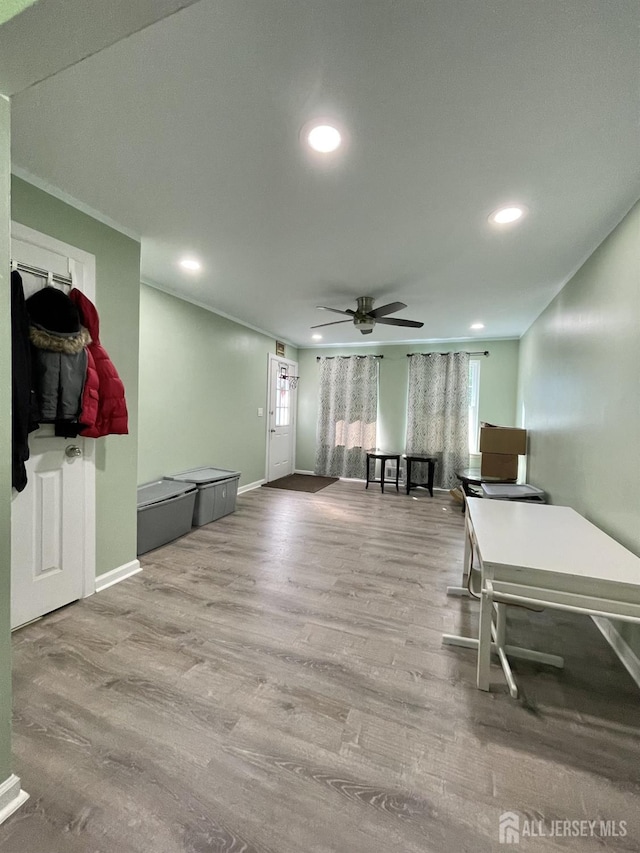23 Hanover Sq Unit 23D, Middlesex, NJ 08846 - interior space featuring ceiling fan, recessed lighting, and wood finished floors