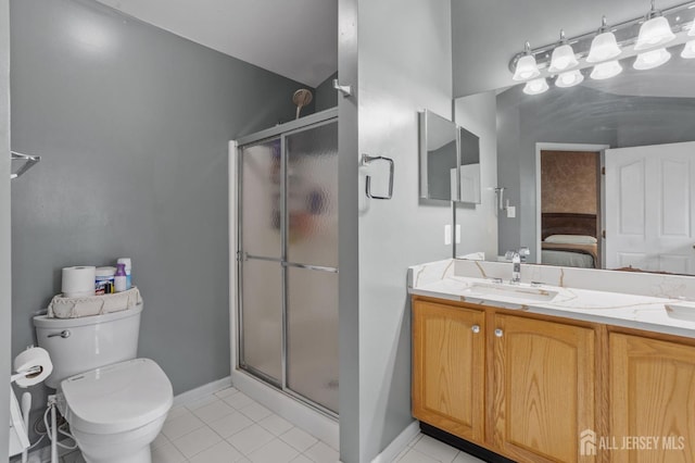 1905 Dahlia Cir S, Brunswick, NJ 08810 - bathroom featuring vanity, a shower stall, and tile patterned flooring