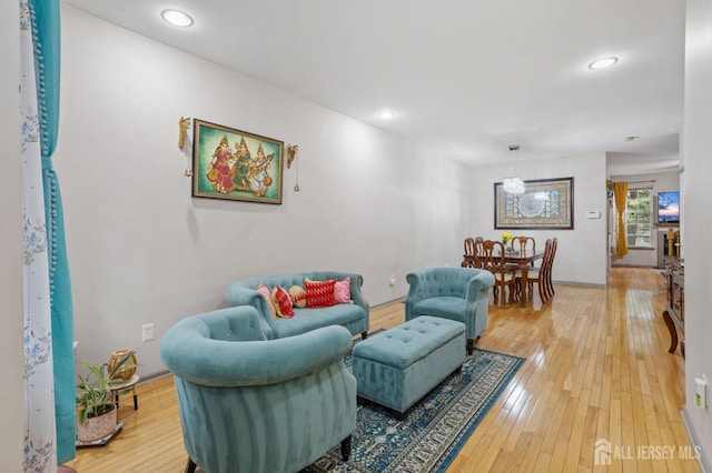 1905 Dahlia Cir S, Brunswick, NJ 08810 - living area with hardwood / wood-style flooring and recessed lighting