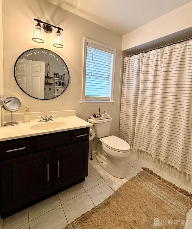 20 N Shore Blvd Unit B, Helmetta, NJ 08828 - full bathroom featuring vanity, tile patterned floors, and a shower with curtain